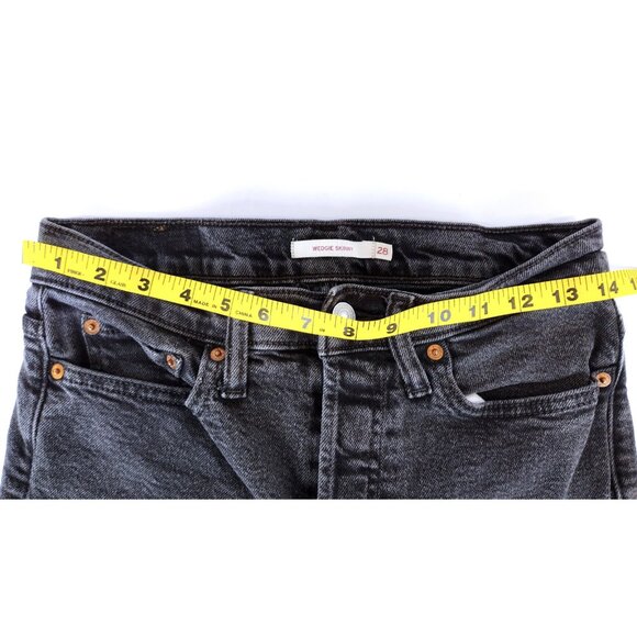 Levi Wedgie Skinny Jeans Size 28 Black - Picture 6 of 9